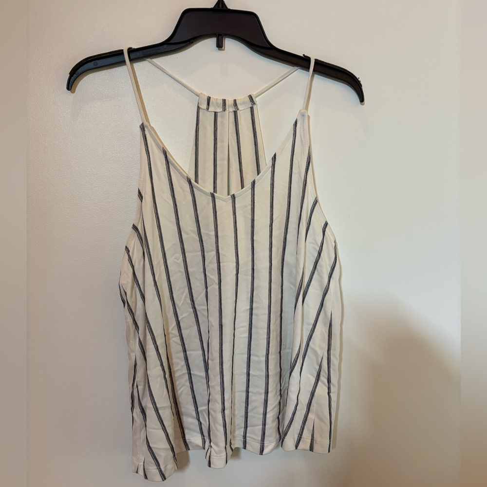 Mango White and Black Backless Camisole